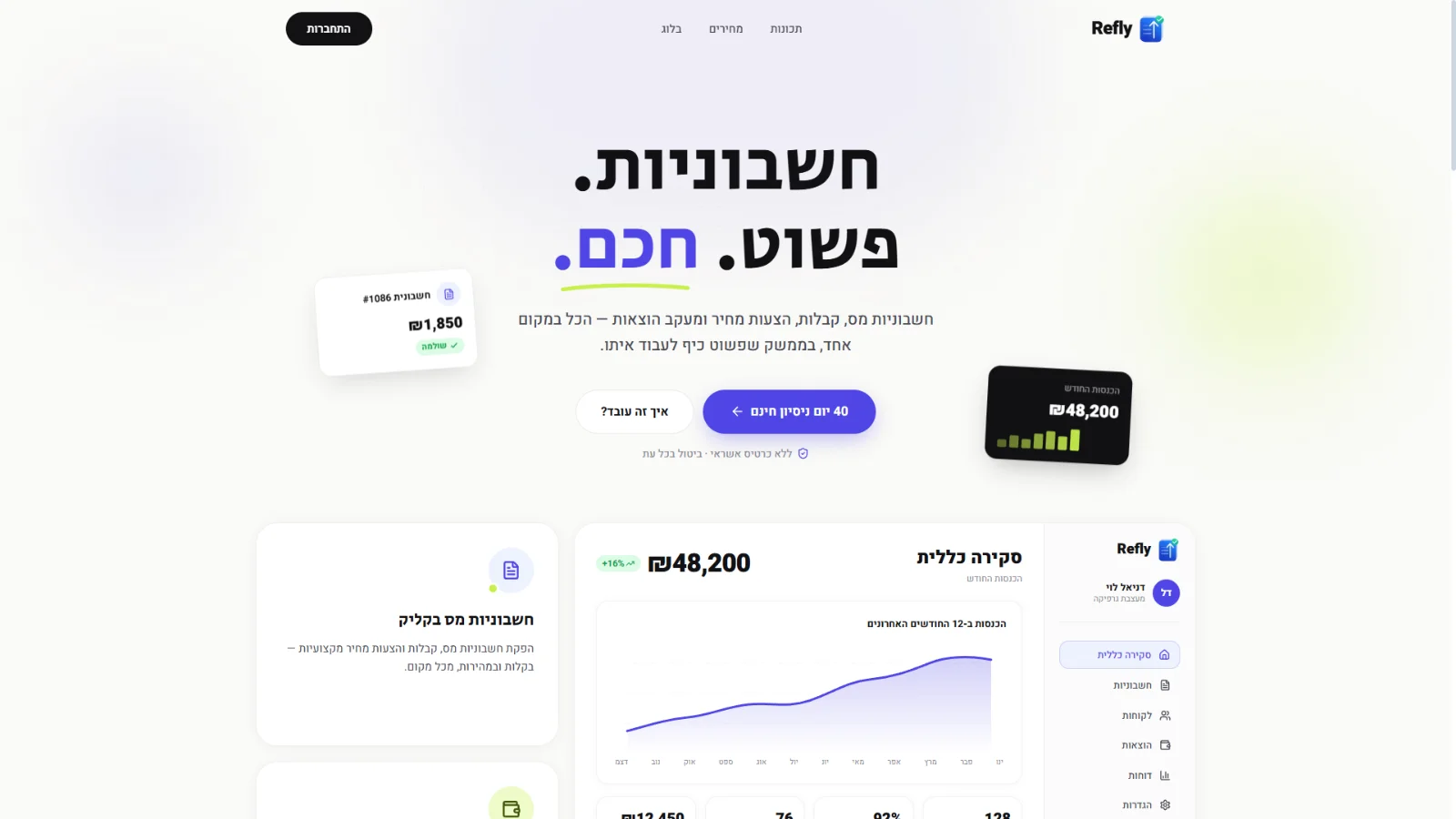 חשבוניות, קבלות ומעקב הוצאות לעסקים קטנים.